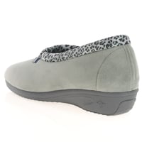 Lunar - Paloma Leopard Trim Slippers, Grey 3