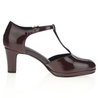 Marco Tozzi - 24419 Heeled T Bar Shoe, Bordeaux Patent 3