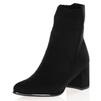 Marco Tozzi - 25392 Block Heeled Ankle Sock Boots - Black 2