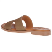 Oh My Sandals - 5858 Suede Mule Sandals, Brown 2