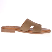Oh My Sandals - 5858 Suede Mule Sandals, Brown 3