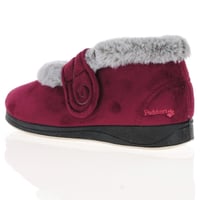 Padders - Hush Warm Lined Slippers, Burgundy-Grey 2