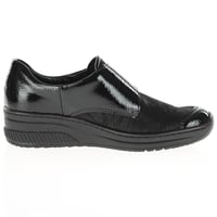 Rieker - 487C0-00 Velcro Strap Shoes Black Patent 3