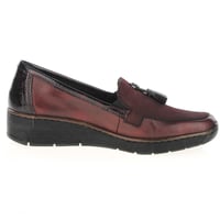 Rieker - 53771-35 Low Wedge Tassel Loafers - Merlot 3