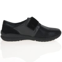 Softmode - Daba Velcro Strap Shoes, Black Stretch Suede 3
