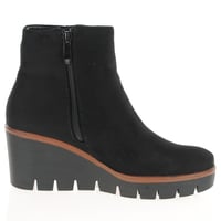 Susst - Buddy Wedge Ankle Boot Black Textile 3