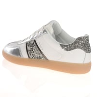 Tamaris - 23624 Retro Trainers, White/Silver 2