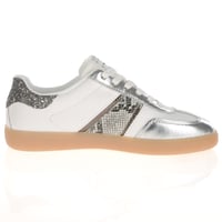 Tamaris - 23624 Retro Trainers, White/Silver 3