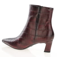 Tamaris - 25384 Kitten Heel Ankle Boots, Merlot Croc 2