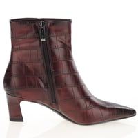 Tamaris - 25384 Kitten Heel Ankle Boots, Merlot Croc 3