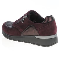 Waldlaufer - 626K02 Suede Side Zip Shoes - Bordeaux 3