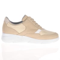 Waldlaufer - 668001 Low Wedge Side Zip Trainers Sand 3