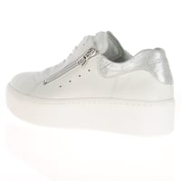 Waldlaufer - 733001 Platform Side Zip Trainers, White 3