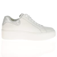 Waldlaufer - 733001 Platform Side Zip Trainers, White 2