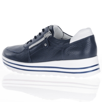 Waldlaufer - 758009 Lace Up Platform Shoes - Navy / White 3
