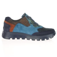 Waldlaufer - 993004 Side Zip Trainers, Navy Leopard 3