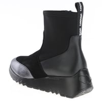 Wonders - E-6782 Low Wedge Sock Boots Black / Metal 2