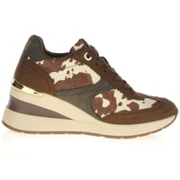 Xti - 146367 Cow Print Wedge Trainers Brown 3