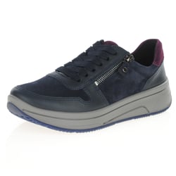 Ara - 27540 Sapporo Side Zip Trainers, Navy Merlot