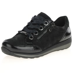 Ara - 64587 Osaka Side Zip Trainers, Black Shimmer