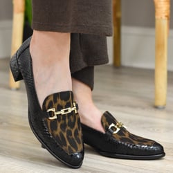 Wonders - 6030 Loafers, Black/Leopard