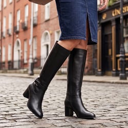 Caprice - 25528 Leather Knee Boots - Black