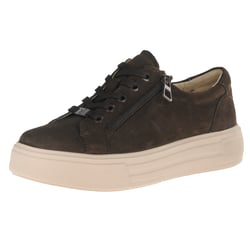 Caprice - 23351 Side Zip Trainers, Dark Brown