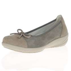 G-Comfort - P-9530TC Leather Bow Pumps, Light Grey