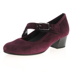 Gabor - Fortune Mary Jane Suede Shoes, Mulberry
