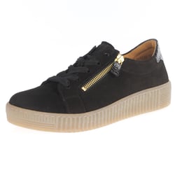 Gabor - Wisdom Suede Twin Zip Trainers - Dark Brown