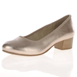 Jana - 22360 Block Heeled Court Shoes, Champagne