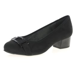 Jana - 22369 Block Heeled Court Shoes, Black