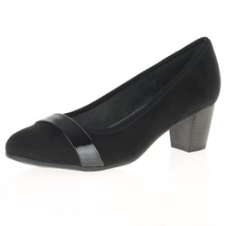 Jana - 22467 - Block Heeled Court Shoes Black