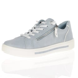 Jana - 23660 Flat Side Zip Trainers - Sky
