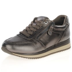 Jana - 23700 Metallic Size Zip Trainers, Pewter