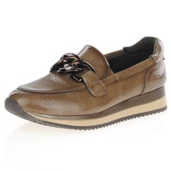 Jana - 24766 Vegan Patent Loafers, Stone Brown