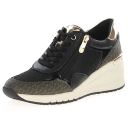 Marco Tozzi - 23723 Side Zip Wedge Trainers, Black Comb