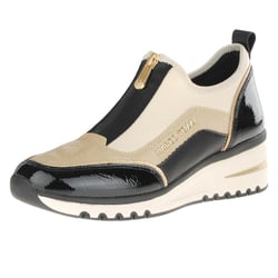 Marco Tozzi - 24780 Front Zip Trainers, Cream/Black