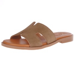 Oh My Sandals - 5858 Suede Mule Sandals, Brown
