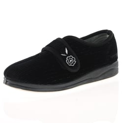 Padders - Camilla Front Strap Slippers, Black Sparkle