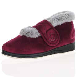 Padders - Hush Warm Lined Slippers, Burgundy-Grey
