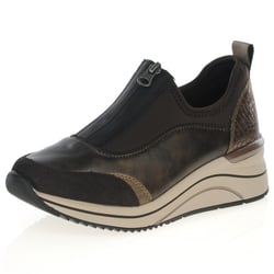 Remonte - D0T08-90 Front Zip Trainers, Brown Combi