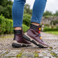 Rieker - 45977-30 Button Detail Ankle Boots - Burgundy
