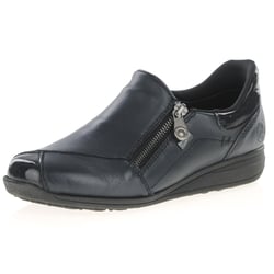 Rieker - 47267-14 Leather Slip On Shoes, Navy