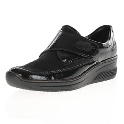 Rieker - 487C0-00 Velcro Strap Shoes Black Patent