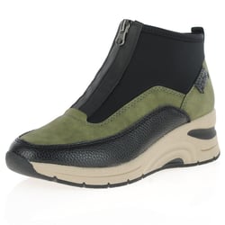 Rieker - N9362-54 Front Zip Ankle Boots, Green Combi