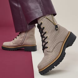 Rieker - 72617-60 Laced Ankle Boots, Beige Multi