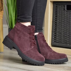 Waldlaufer - 716807 Laced Ankle Boot, Bordeaux