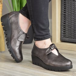 Wonders - 33159 Bow Wedge Shoes Plomo