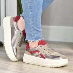 Ara - 46710 Chunky Leather Trainers, Cashmere